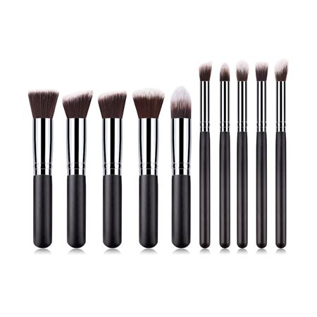 Technique PRO Makeupbørster, Silver/Black - 10 stk