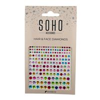 SOHO Kulørte Diamanter til hår og ansigt - 216 stk - Rainbow