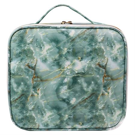 UNIQ Makeup Rejsetaske - Toilettaske / Kosmetiktaske til alt dit makeup - Turquoise Marble