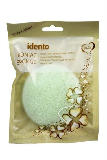 Konjac svampe, Konjac Sponge Svamp (ansigt) til tør hud - Circular Greentea fra Idento Billede af Konjac svampe, Konjac Sponge Svamp (ansigt) til tør hud - Circular Greentea fra Idento